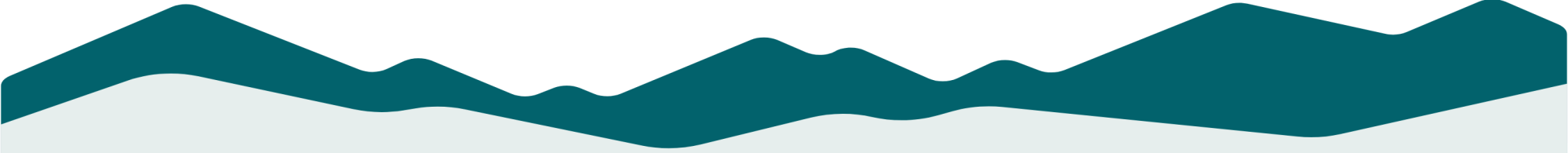 Abstract layered mountain shapes in green and teal colors.